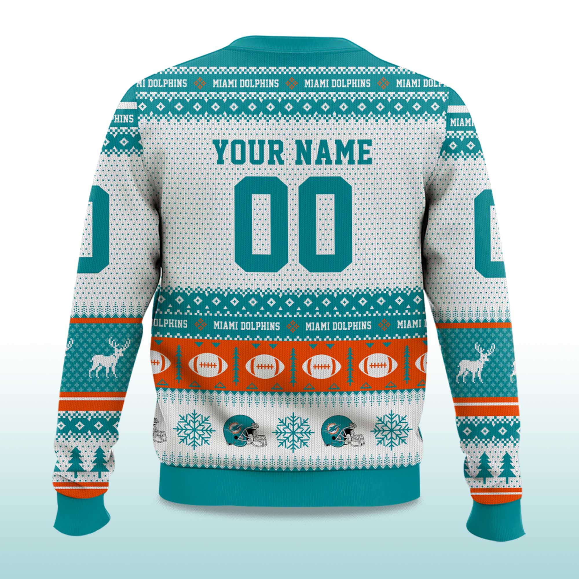 2025 Christmas Dolphins Personalized Ugly Sweater 2 2025 Christmas Dolphins Personalized Ugly Sweater 2