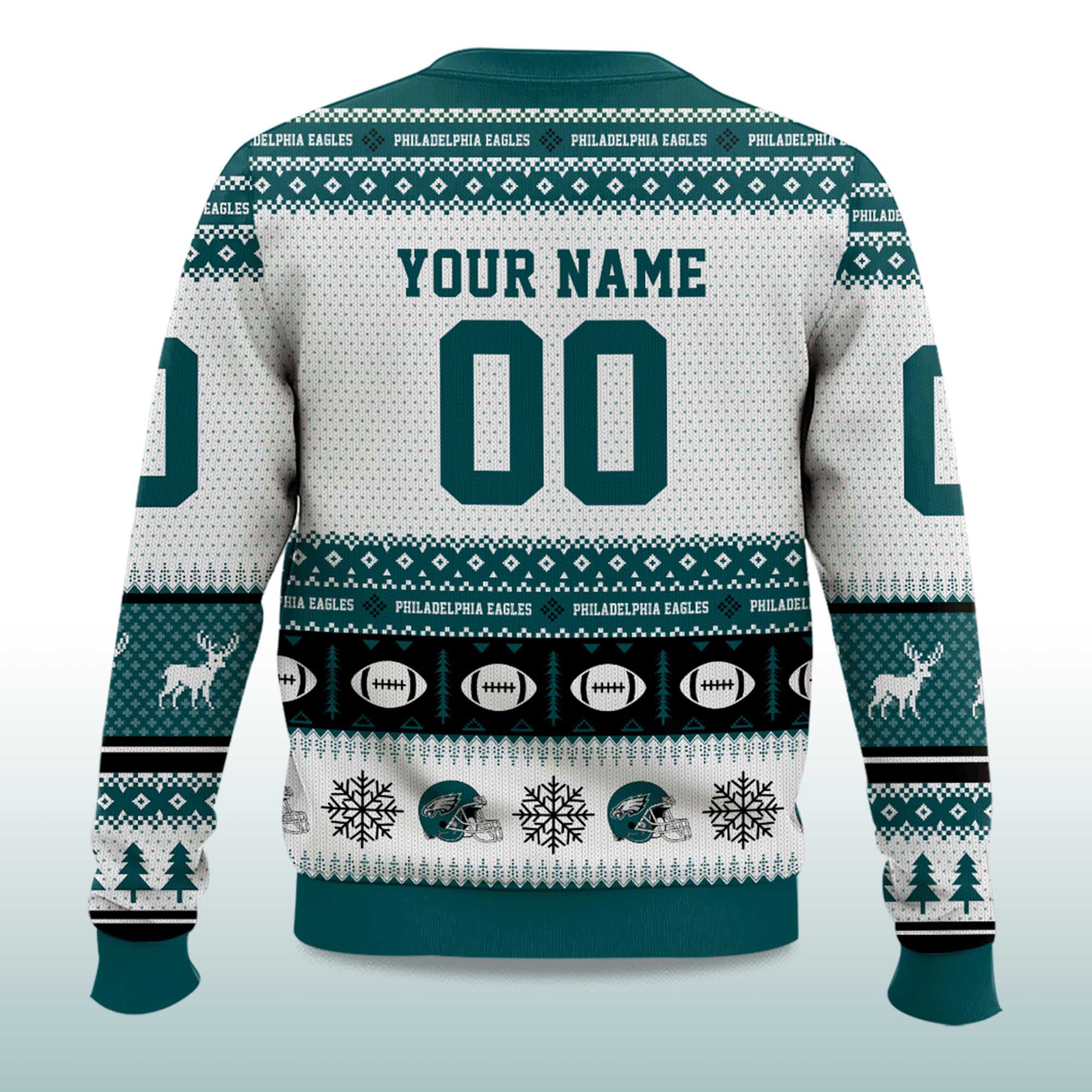 2025 Christmas Eagles Personalized Ugly Sweater 2 2025 Christmas Eagles Personalized Ugly Sweater 2