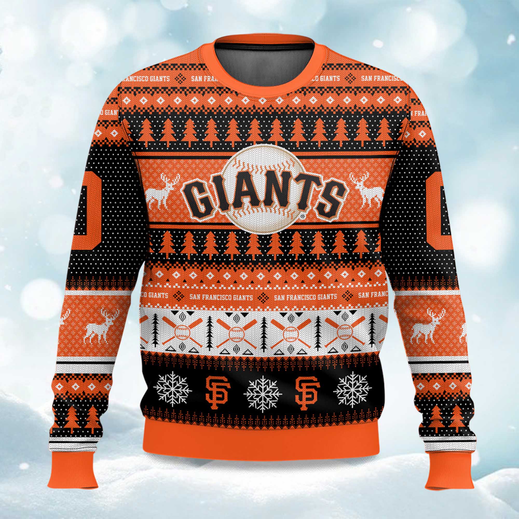 2025 Christmas Giants Baseball Personalized Ugly Sweater 2025 Christmas Giants Baseball Personalized Ugly Sweater