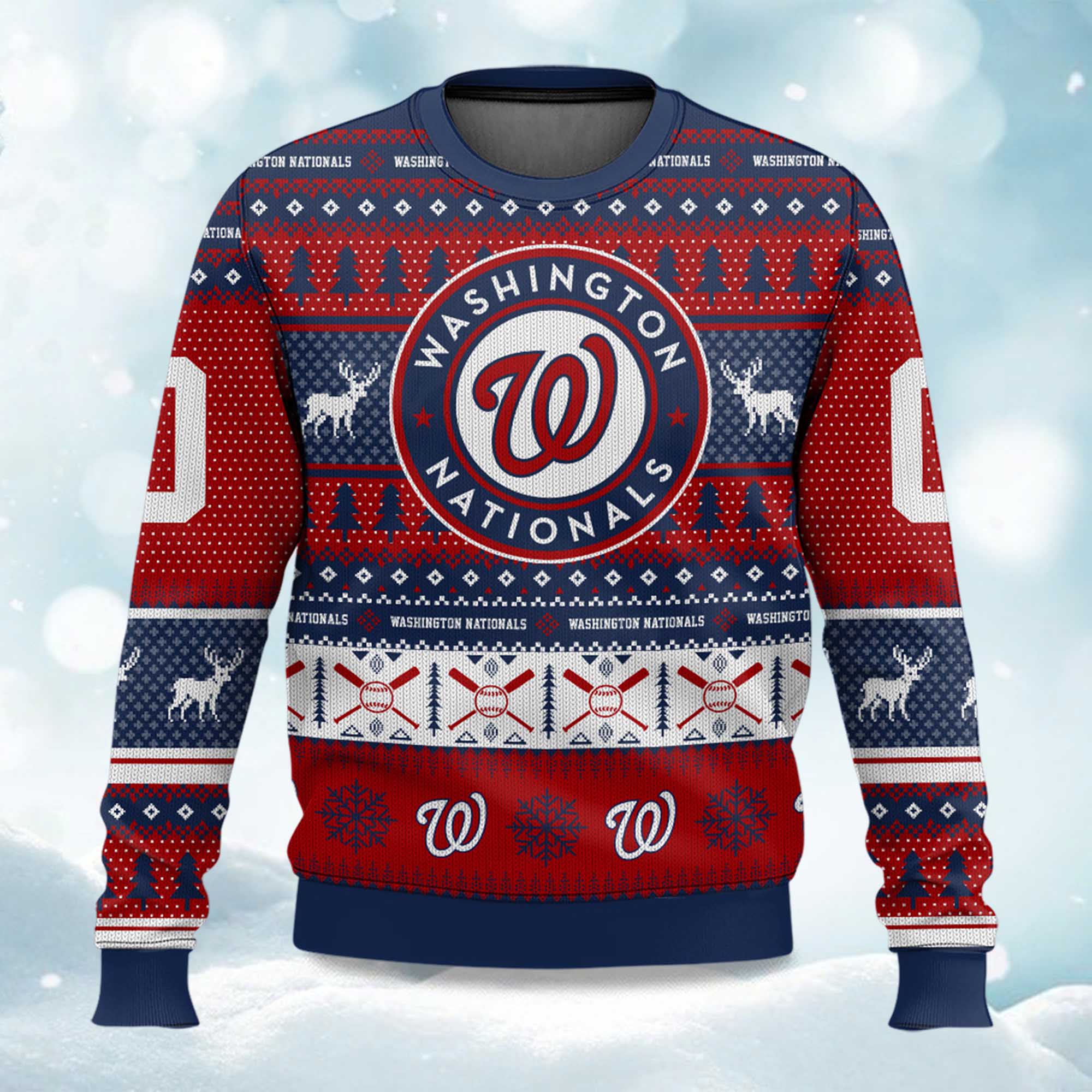 2025 Christmas Nationals Baseball Personalized Ugly Sweater 2025 Christmas Nationals Baseball Personalized Ugly Sweater