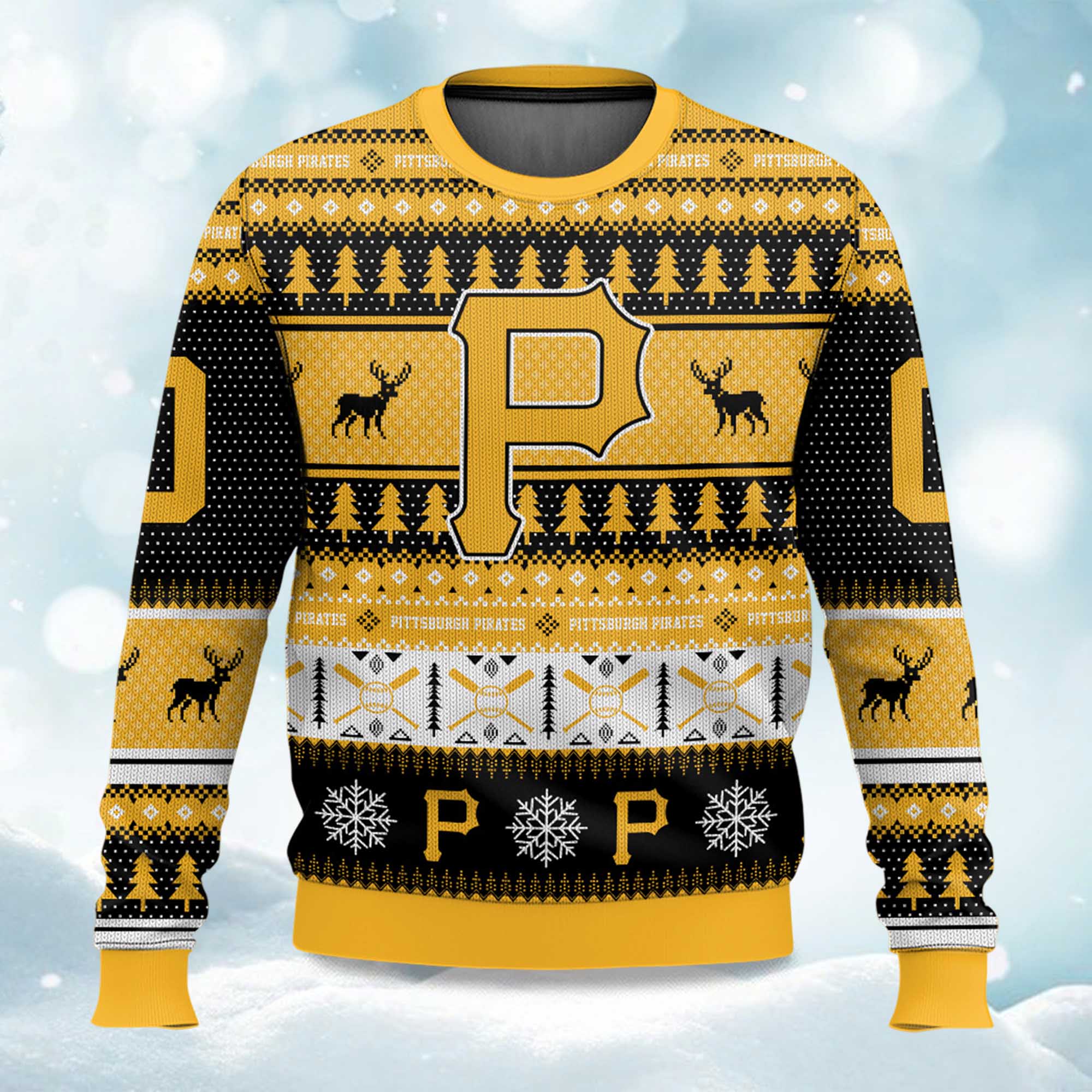 2025 Christmas Pirates Baseball Personalized Ugly Sweater 2025 Christmas Pirates Baseball Personalized Ugly Sweater