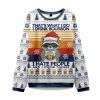 2025 Christmas Raccoon Drinking Beer Ugly Sweater 1