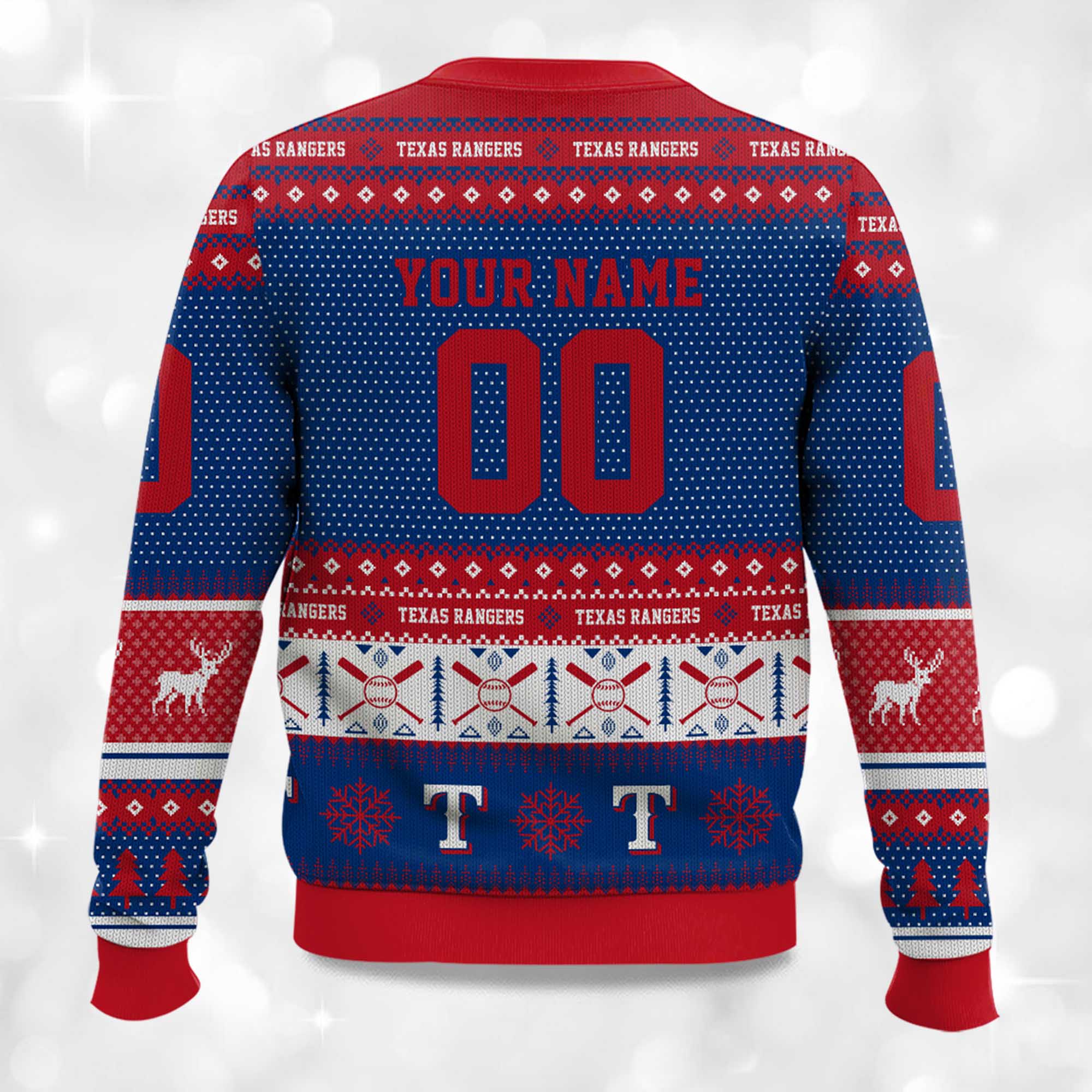 2025 Christmas Rangers Baseball Personalized Ugly Sweater 2 2025 Christmas Rangers Baseball Personalized Ugly Sweater 2