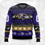 2025 Christmas Ravens Personalized Ugly Sweater