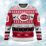 2025 Christmas Reds Baseball Personalized Ugly Sweater