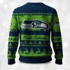 2025 Christmas Seahawks Festive Reindeer & Tree Ugly Sweater