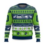 2025 Christmas Seahawks Personalized Ugly Sweater