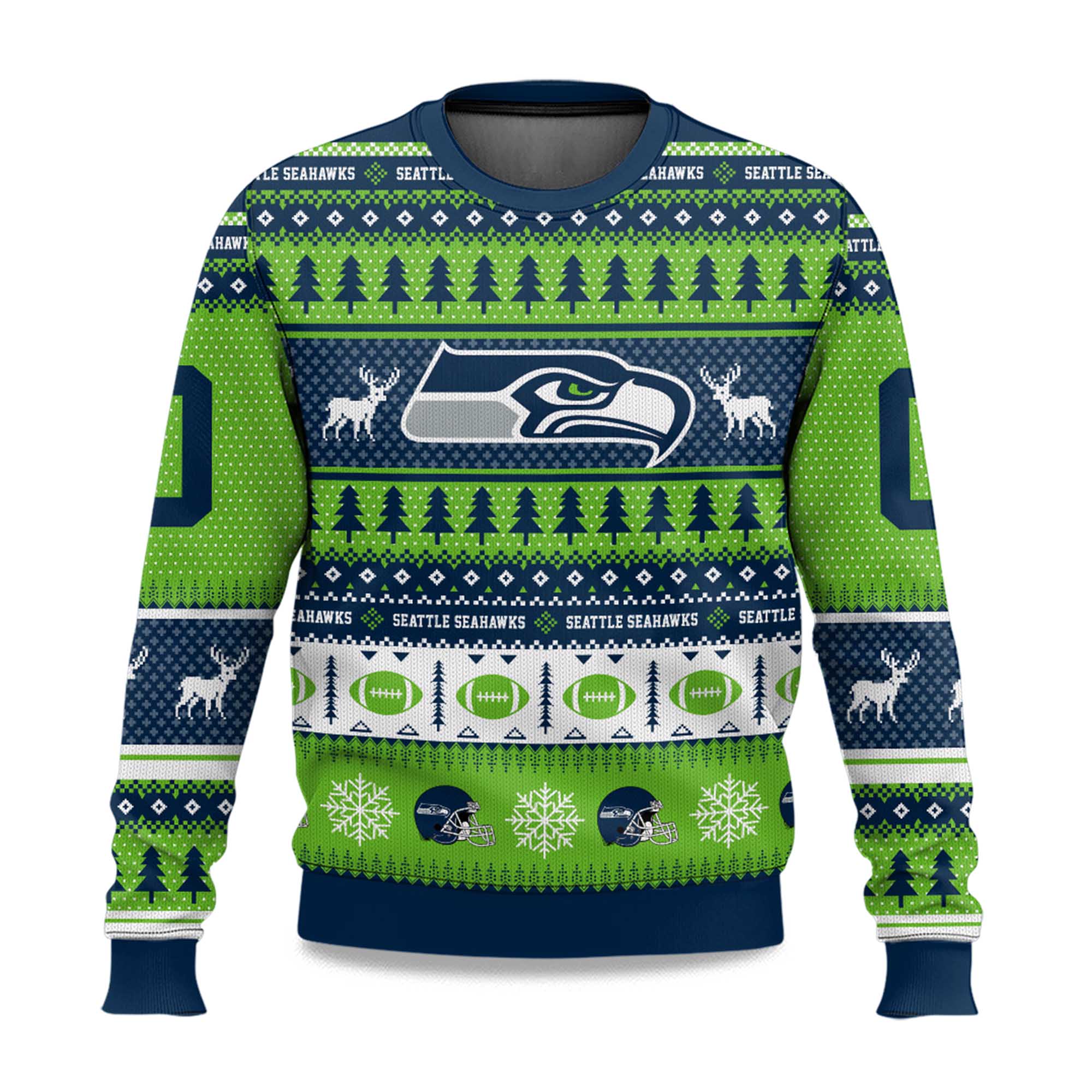2025 Christmas Seahawks Personalized Ugly Sweater 2025 Christmas Seahawks Personalized Ugly Sweater