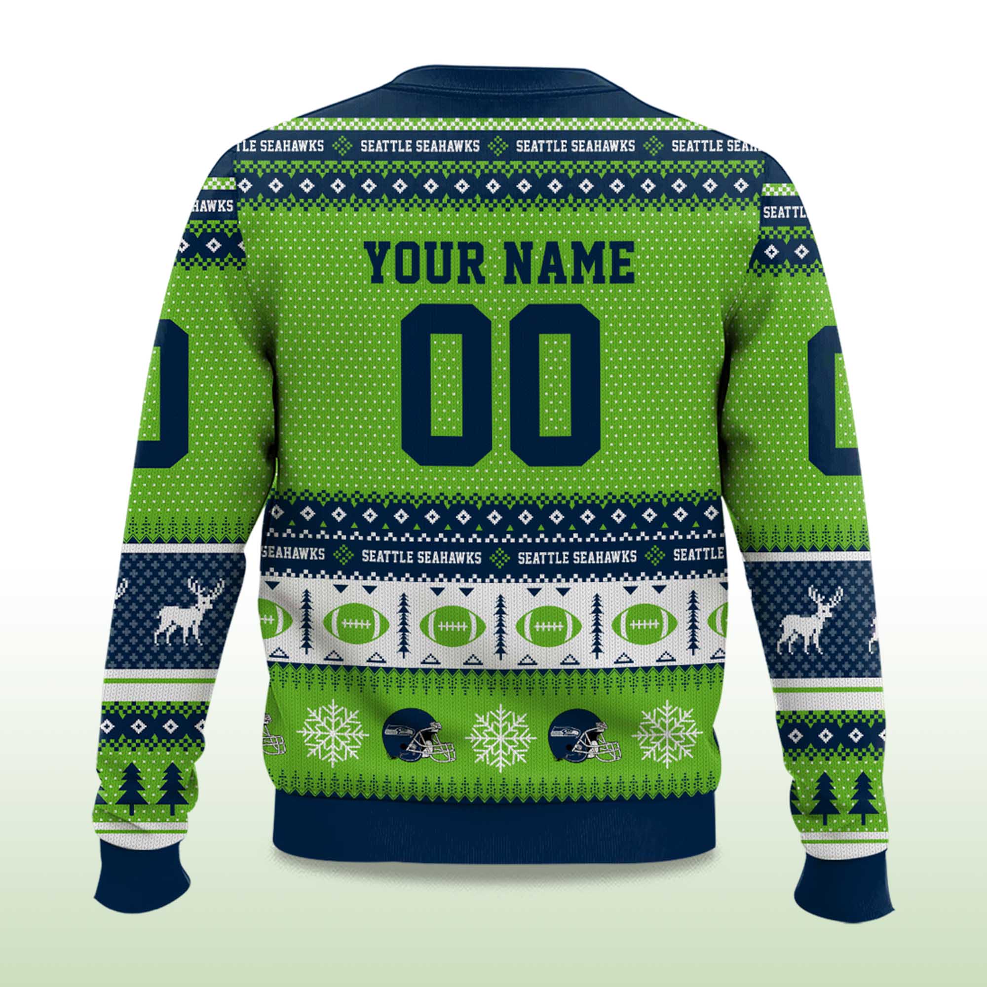2025 Christmas Seahawks Personalized Ugly Sweater 2 2025 Christmas Seahawks Personalized Ugly Sweater 2