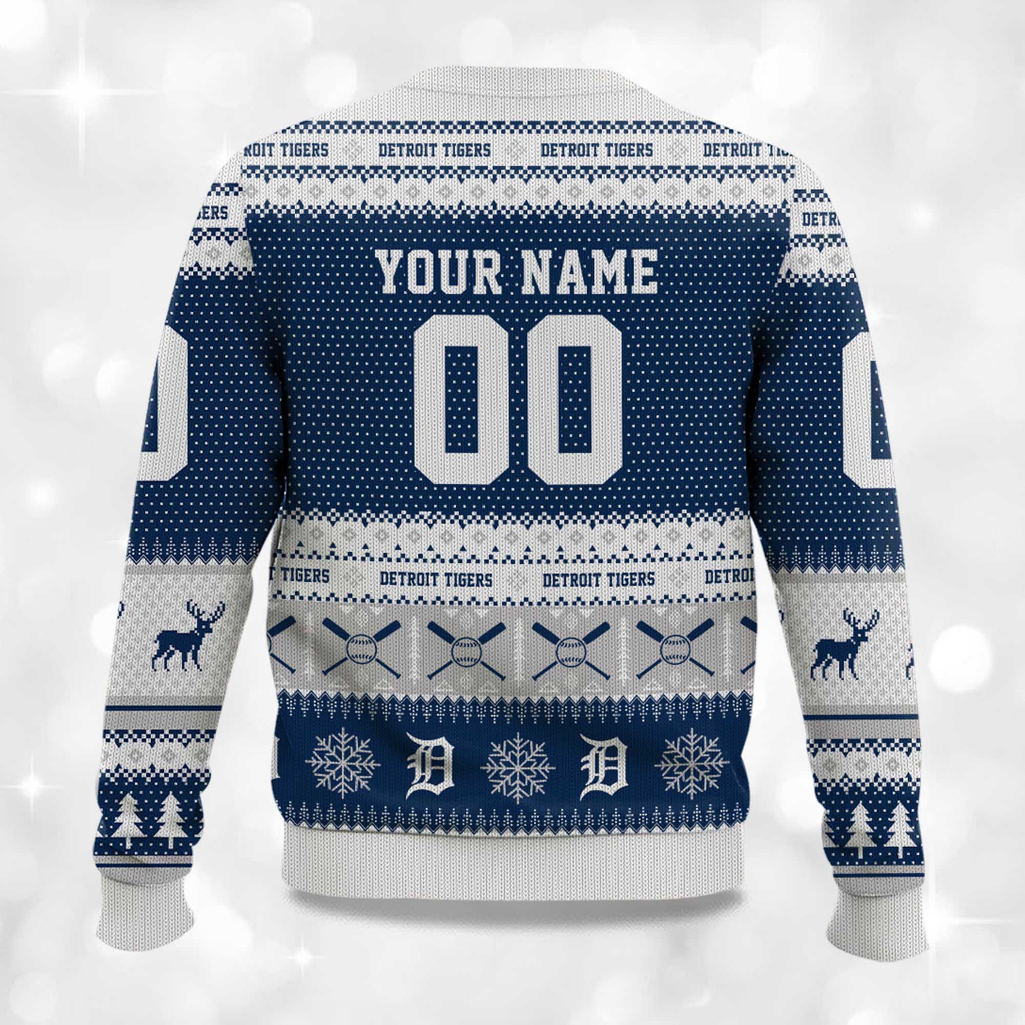 2025 Christmas Tigers Baseball Personalized Ugly Sweater 2 2025 Christmas Tigers Baseball Personalized Ugly Sweater 2