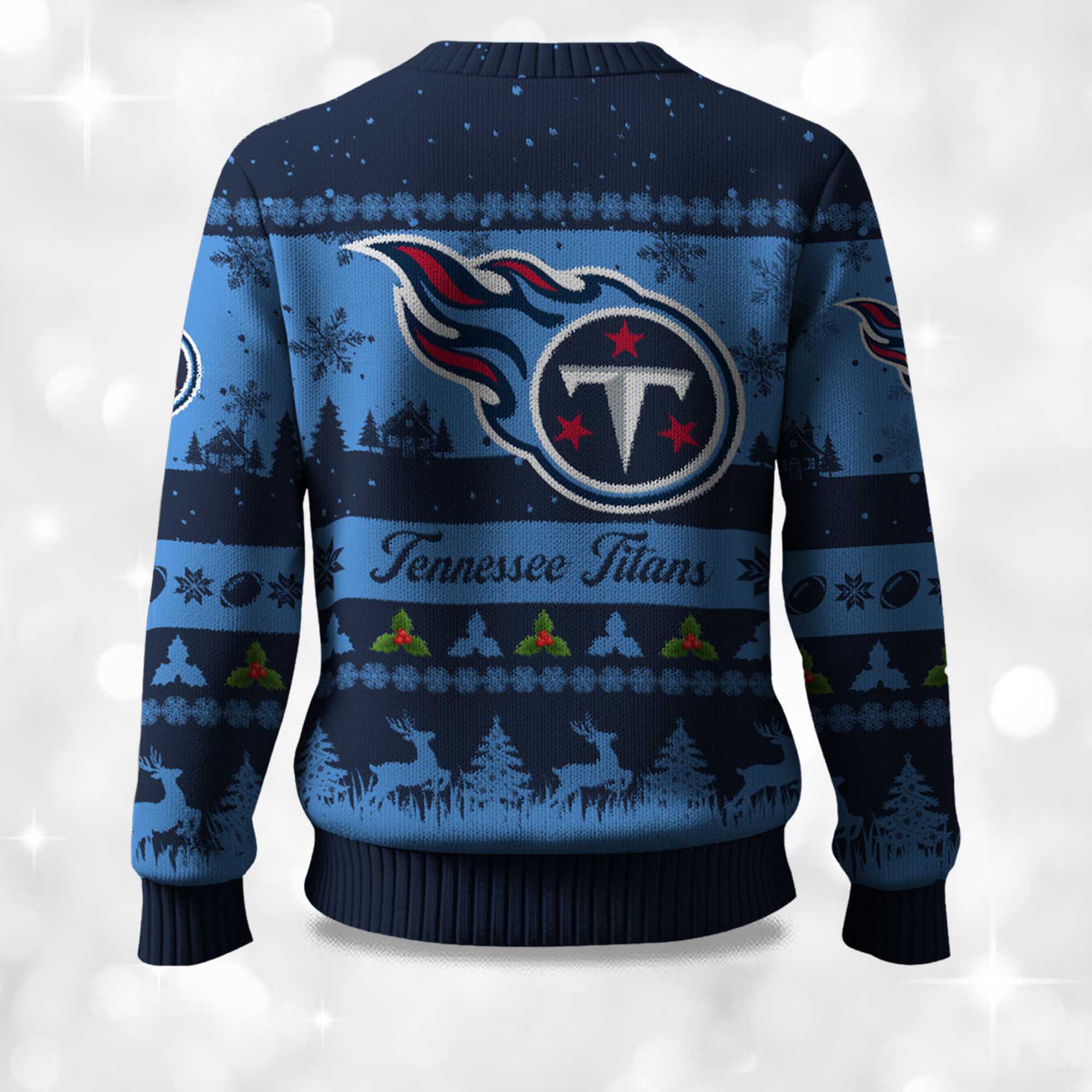 2025 Christmas Titans Festive Reindeer & Tree Ugly Sweater 2 2025 Christmas Titans Festive Reindeer Tree Ugly Sweater 2