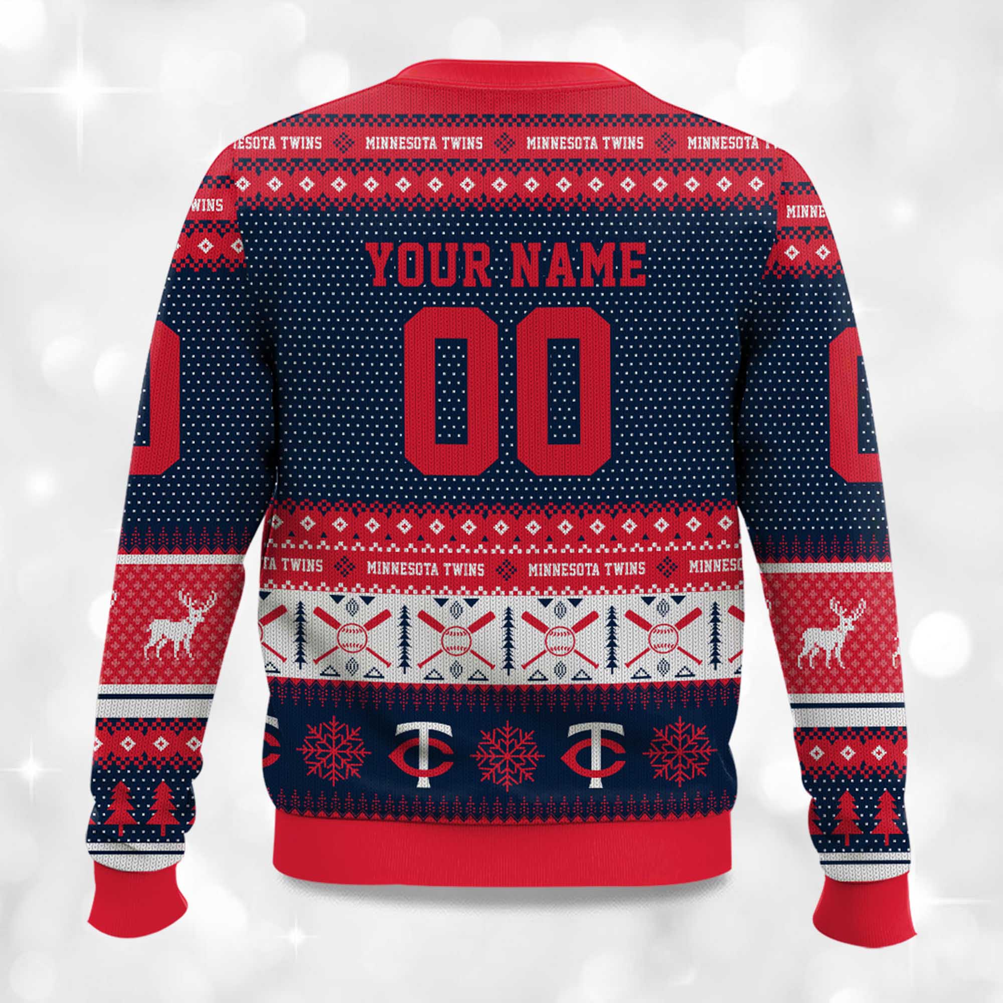 2025 Christmas Twins Baseball Personalized Ugly Sweater 2 2025 Christmas Twins Baseball Personalized Ugly Sweater 2