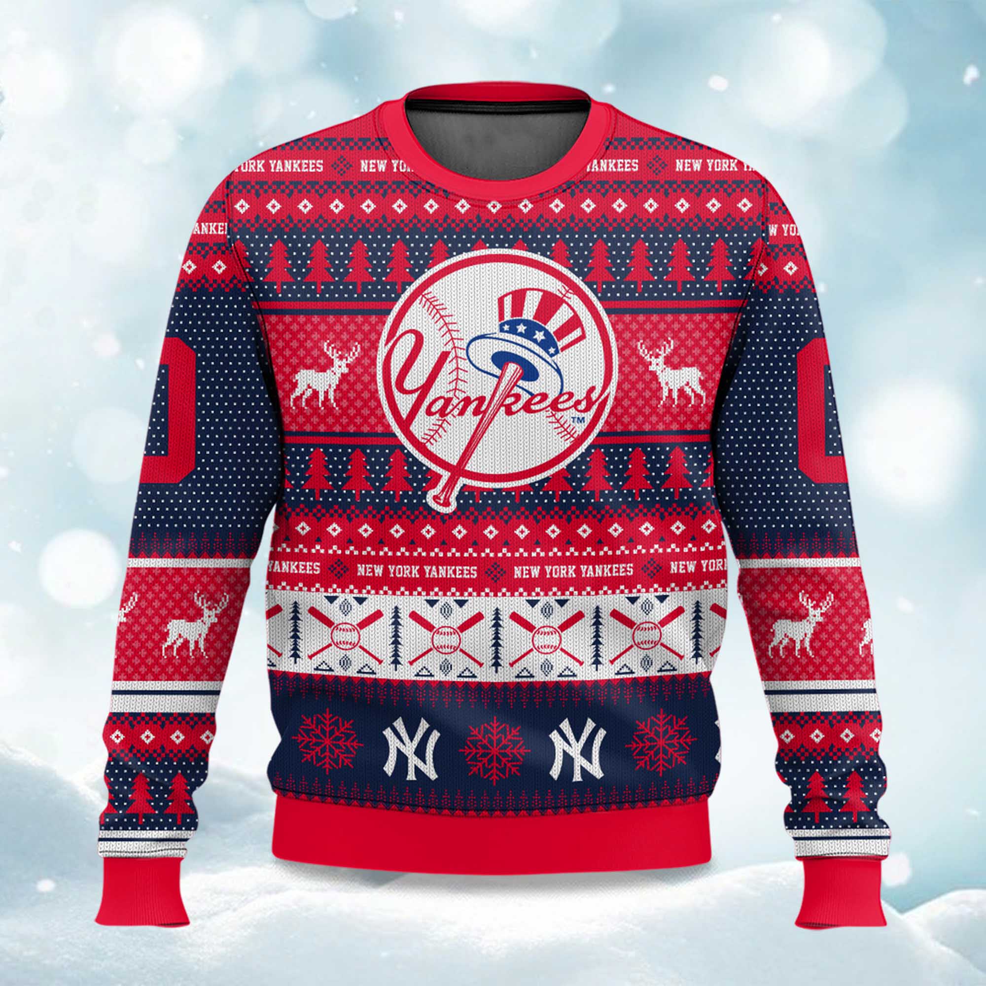 2025 Christmas Yankees Baseball Personalized Ugly Sweater 2025 Christmas Yankees Baseball Personalized Ugly Sweater