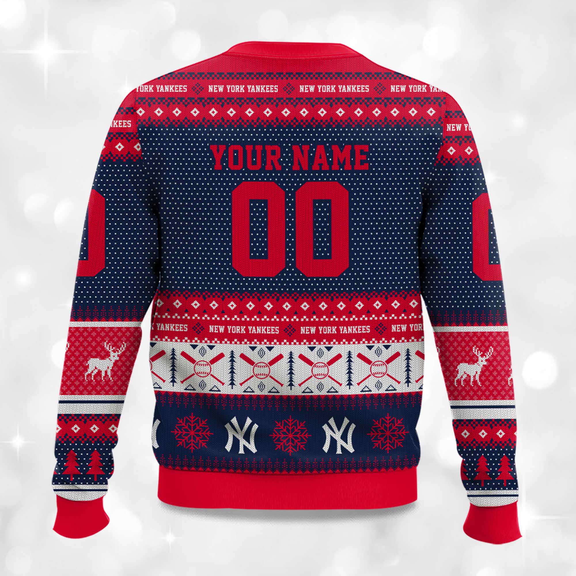 2025 Christmas Yankees Baseball Personalized Ugly Sweater 2 2025 Christmas Yankees Baseball Personalized Ugly Sweater 2
