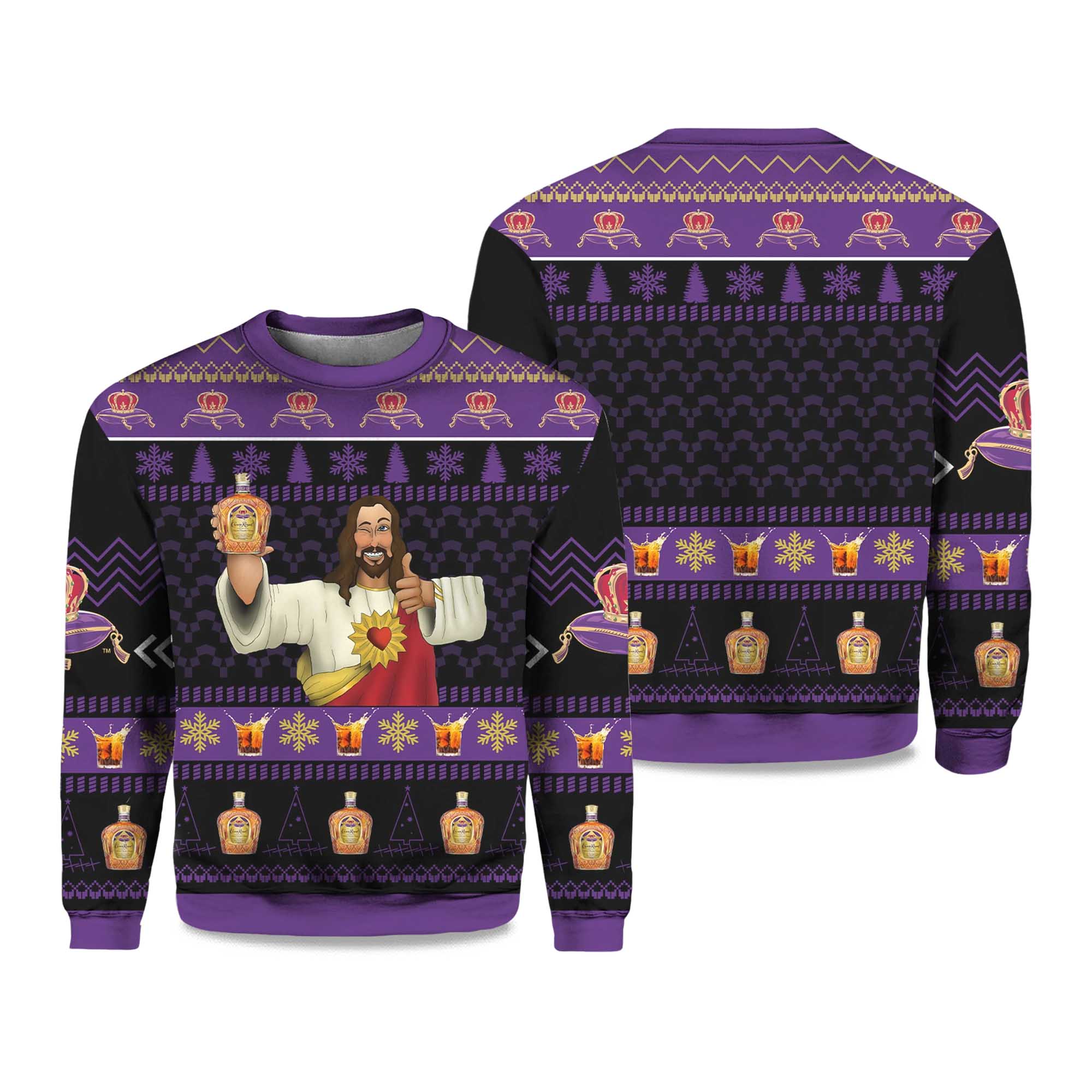 2025 Crown Royal Jesus Like Ugly Christmas Sweater 2025 Crown Royal Jesus Like Ugly Christmas Sweater