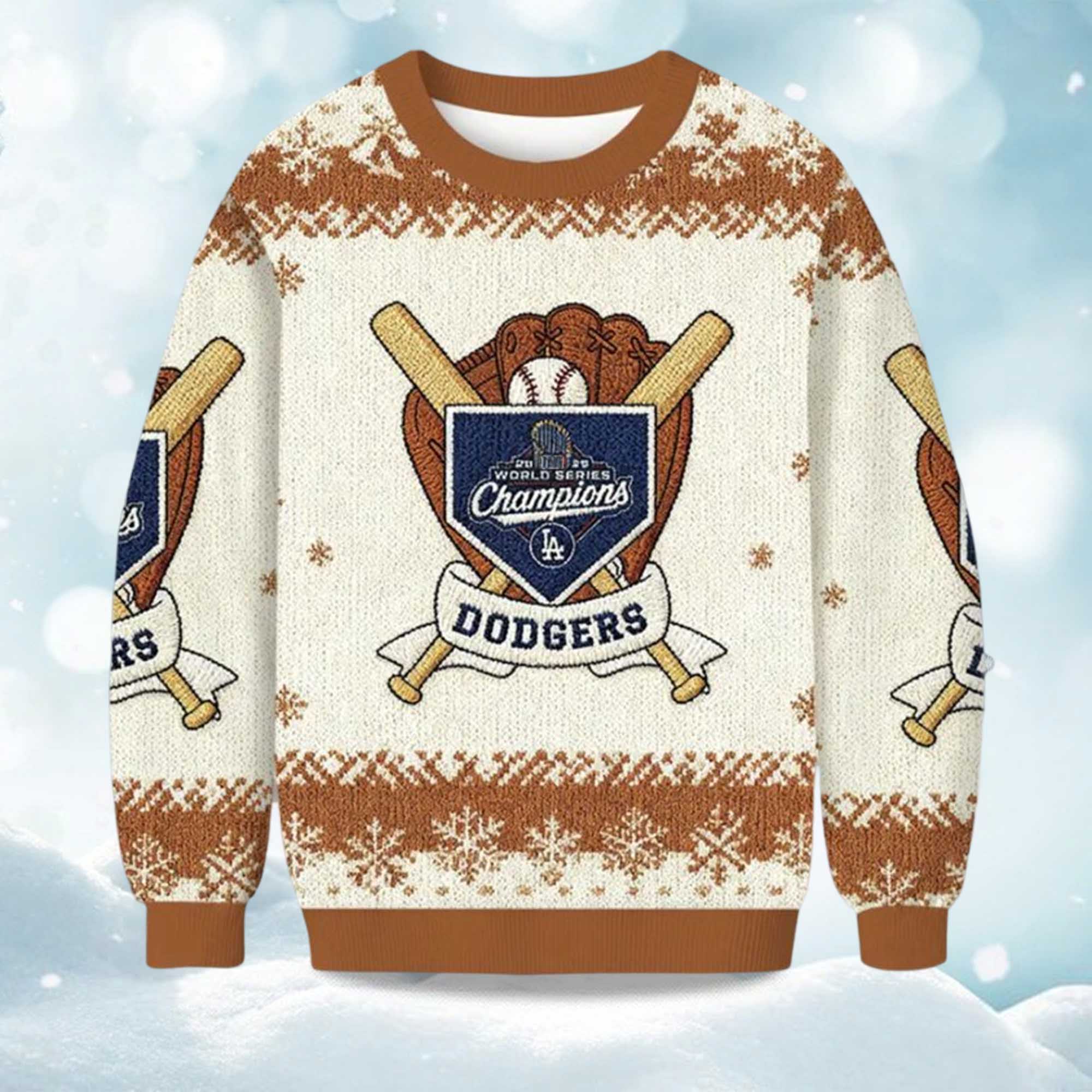 2025 Dodgers World Series Back To Back Christmas Ugly Sweater 2025 Dodgers World Series Back To Back Christmas Ugly Sweater