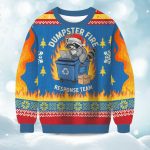 2025 Dumpster Fire Response Team Raccoon Christmas Ugly Sweater