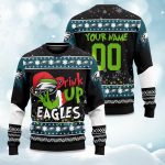 2025 Eagles Drink Up Grnch Christmas Ugly Sweater