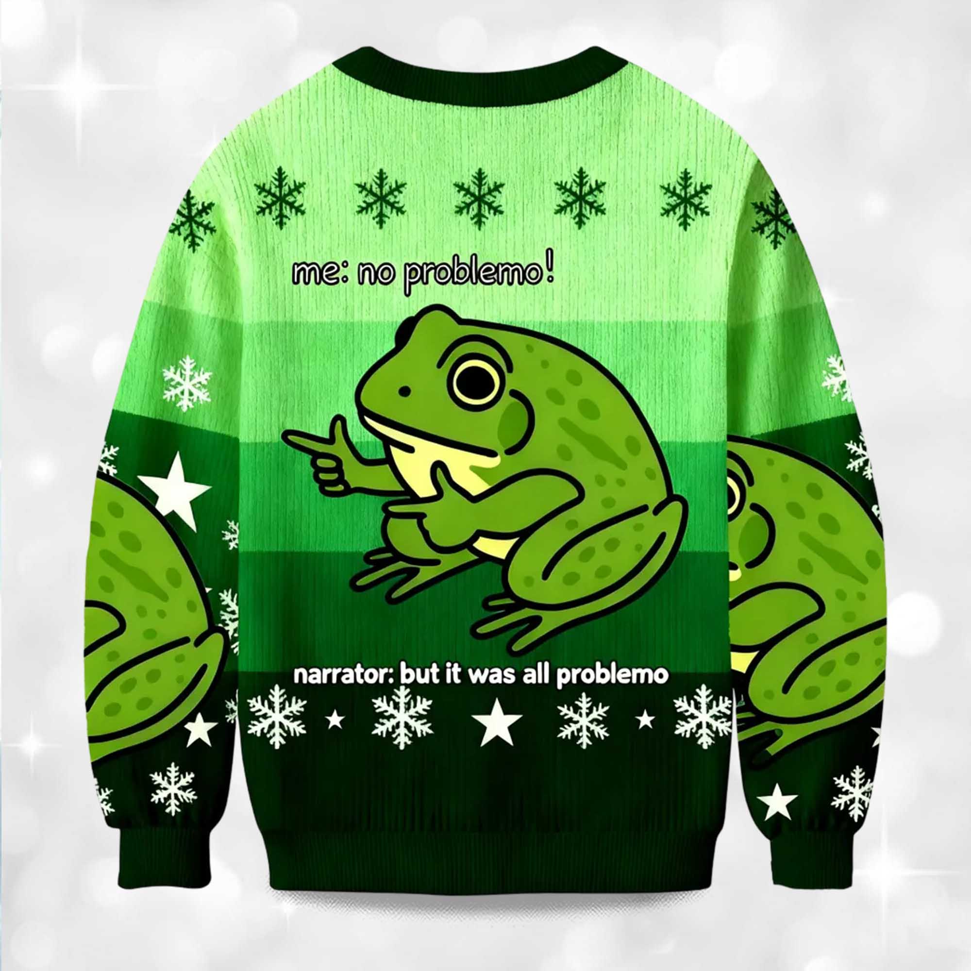 2025 Frog Me No Problemo Narrator But It Was All Problemo Christmas Ugly Sweater 2 2025 Frog Me No Problemo Narrator But It Was All Problemo Christmas Ugly Sweater 2