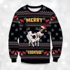2025 Funny Cow Merry Kiss My Ass Ugly Christmas Sweater