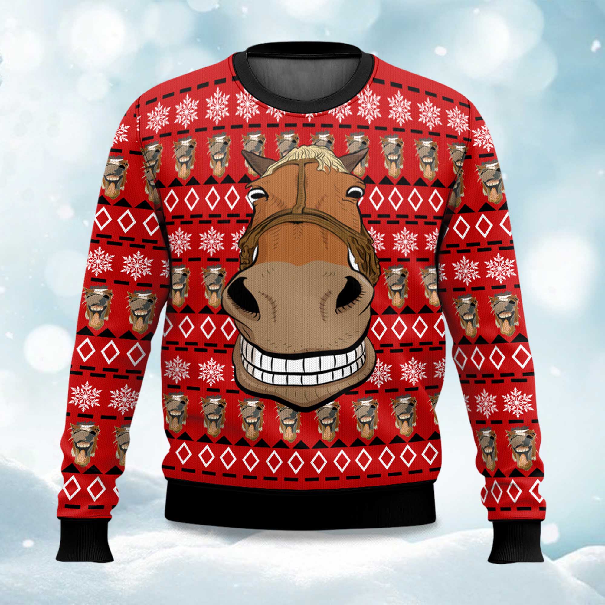 2025 Funny Horse Ugly Christmas Sweater 2025 Funny Horse Ugly Christmas Sweater