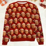 2025 Funny Trump Face Santa Christmas Ugly Sweater