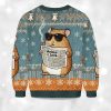 2025 Hamster Reading Newspaper And Smoking Christmas Ugly Sweater 2