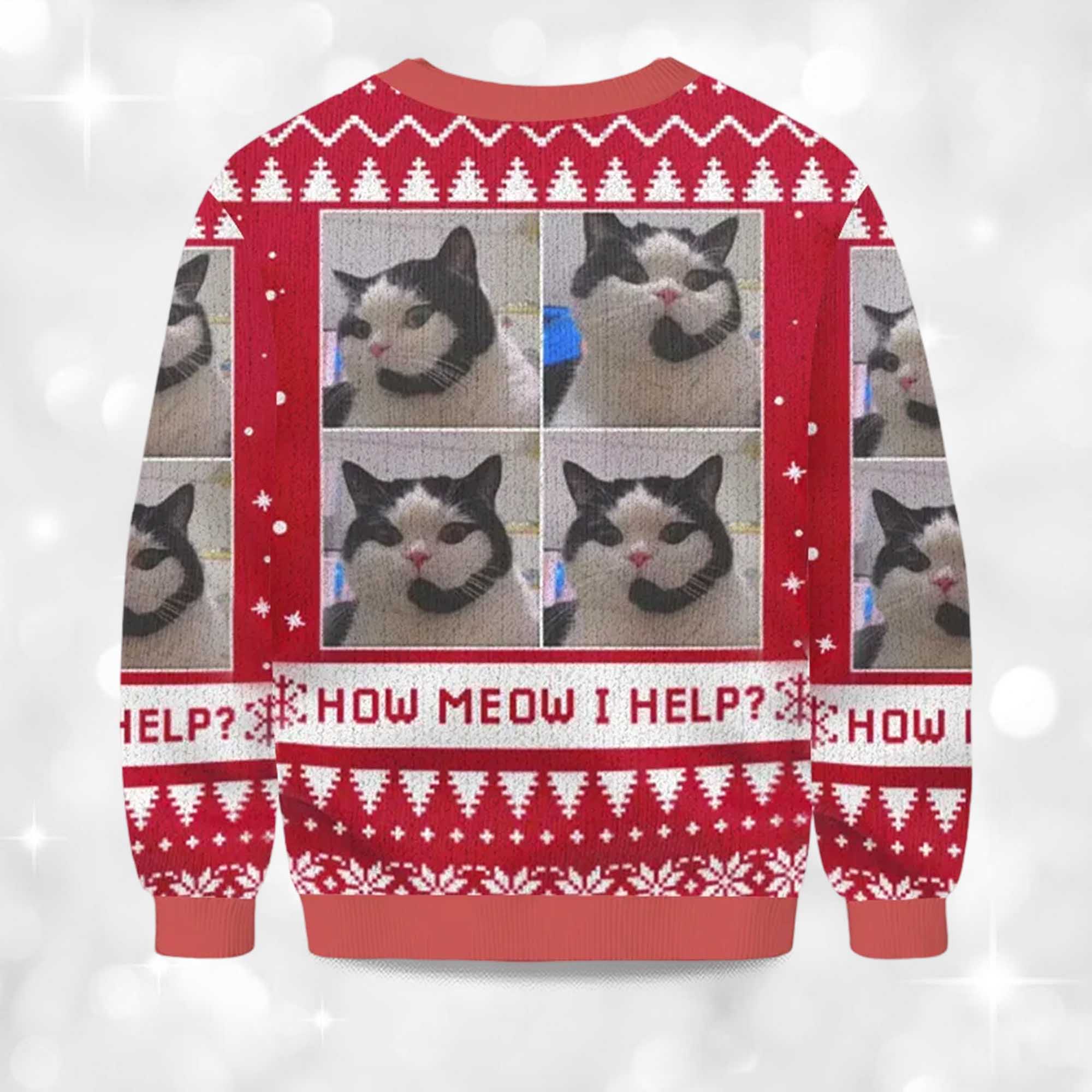 2025 How Meow I Help Christmas Ugly Sweater 2 2025 How Meow I Help Christmas Ugly Sweater 2
