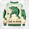 2025 I Beg To Differ Funny Frog Christmas Ugly Sweater 2