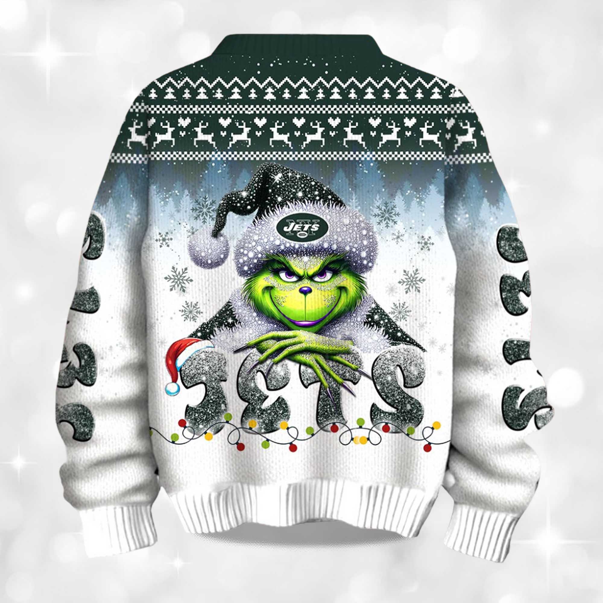 2025 Jets Grnch Season Christmas Ugly Sweater 2 2025 Jets Grnch Season Christmas Ugly Sweater 2