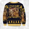 2025 Lesbians Eat What Funny Cat Meme Christmas Ugly Sweater 2