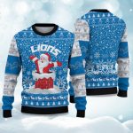 2025 Lions Funny Santa Christmas Ugly Sweater