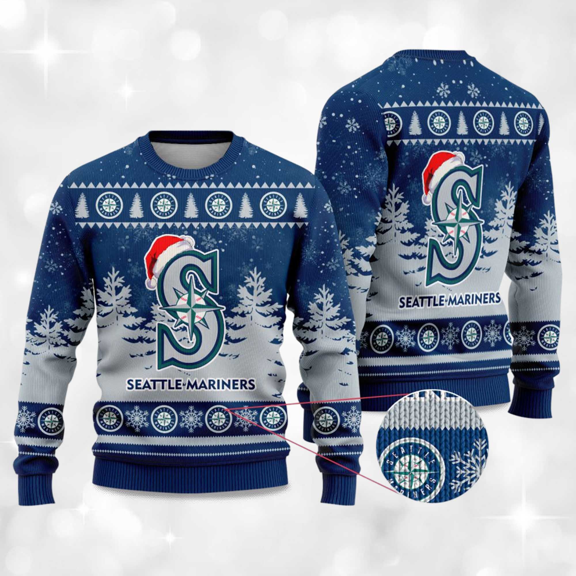 2025 Mariners Snowflakes Christmas Ugly Sweater 2 2025 Mariners Snowflakes Christmas Ugly Sweater 2