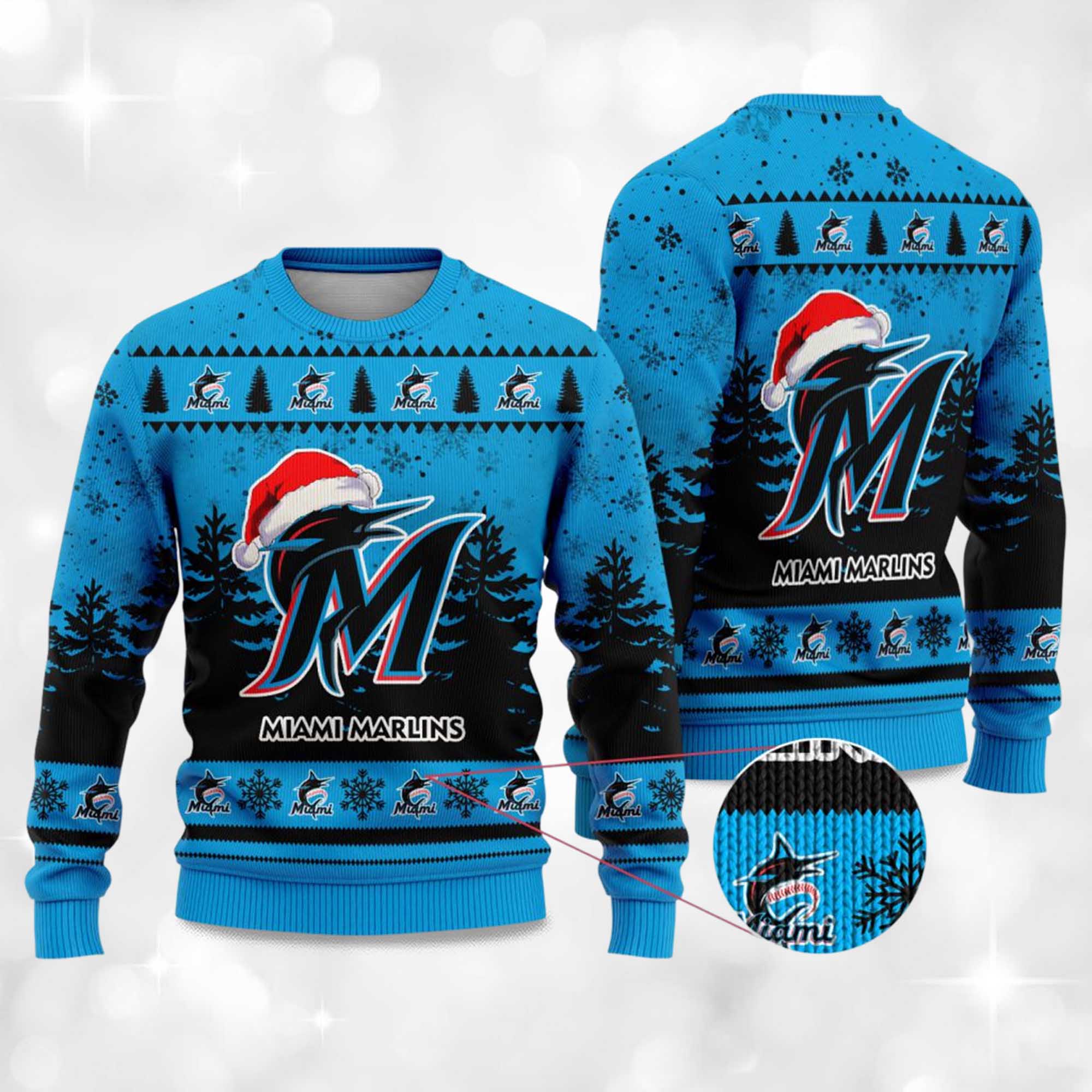 2025 Marlins Snowflakes Christmas Ugly Sweater 2 2025 Marlins Snowflakes Christmas Ugly Sweater 2