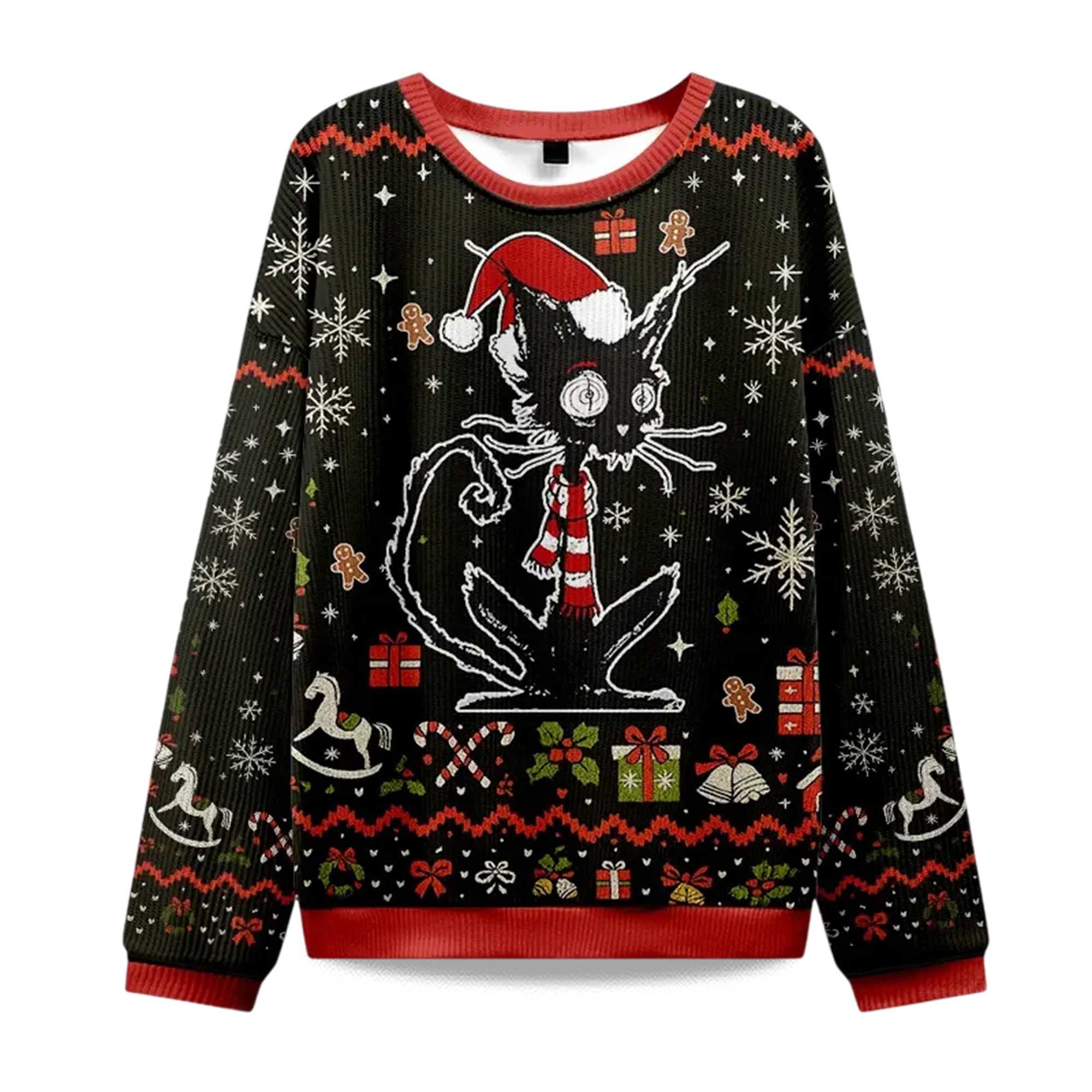 2025 Messy Cat Christmas Ugly Sweater 2025 Messy Cat Christmas Ugly Sweater