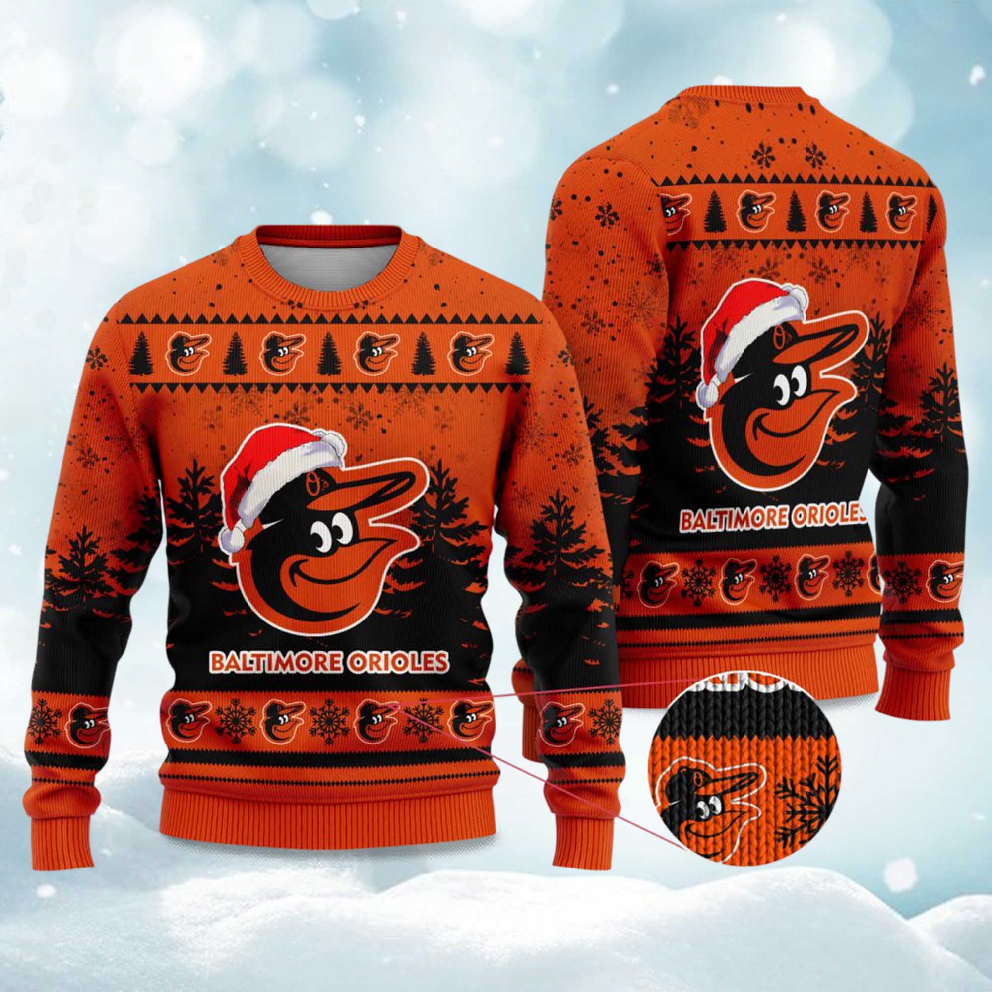 2025 Orioles Snowflakes Christmas Ugly Sweater 2025 Orioles Snowflakes Christmas Ugly Sweater