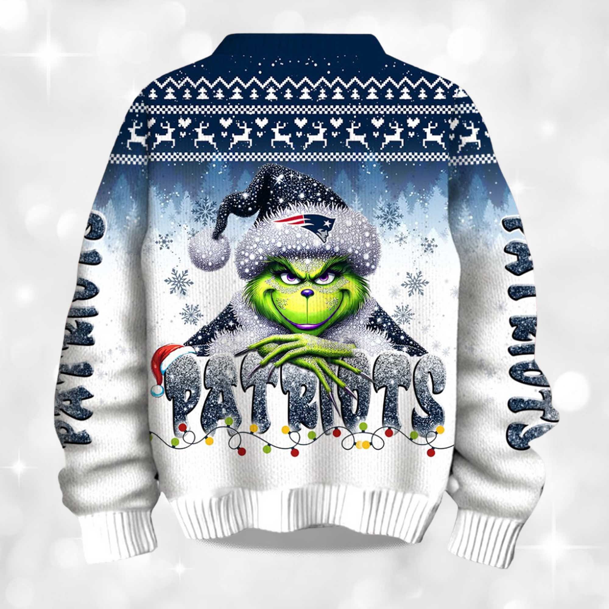 2025 Patriots Grnch Season Christmas Ugly Sweater 2 2025 Patriots Grnch Season Christmas Ugly Sweater 2