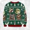 2025 Raccoons Howling At Moon Christmas Ugly Sweater 3 2025 Raccoons Howling At Moon Christmas Ugly Sweater 2