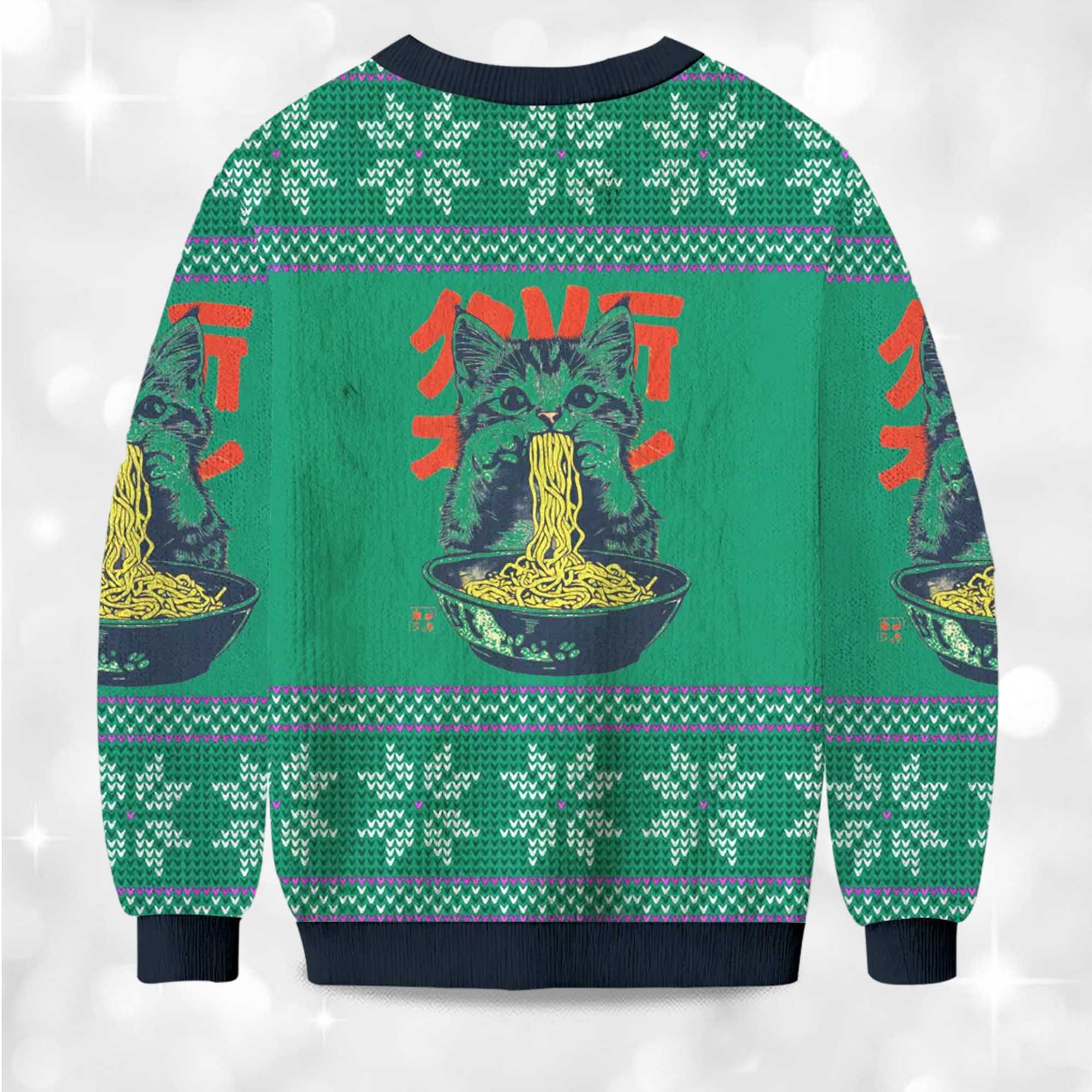 2025 Ramen Loving Cat Christmas Ugly Sweater 2 2025 Ramen Loving Cat Christmas Ugly Sweater 2