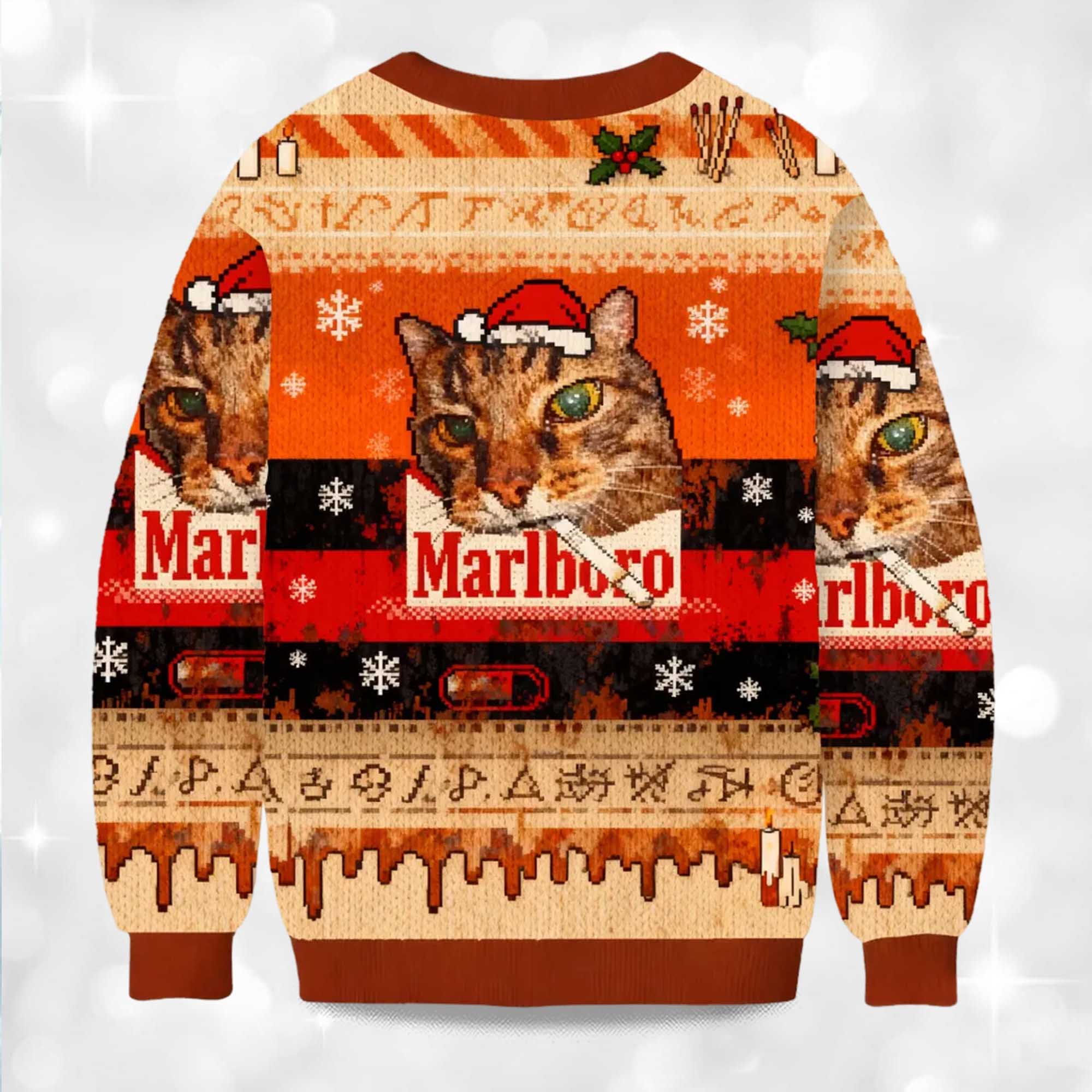 2025 Santa Cat Marlboro Christmas Ugly Sweater 2 2025 Santa Cat Marlboro Christmas Ugly Sweater 2