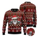 2025 Santa Skull Ugly Christmas Sweater