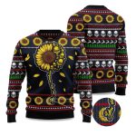 2025 Skull Sunflower Ugly Christmas Sweater