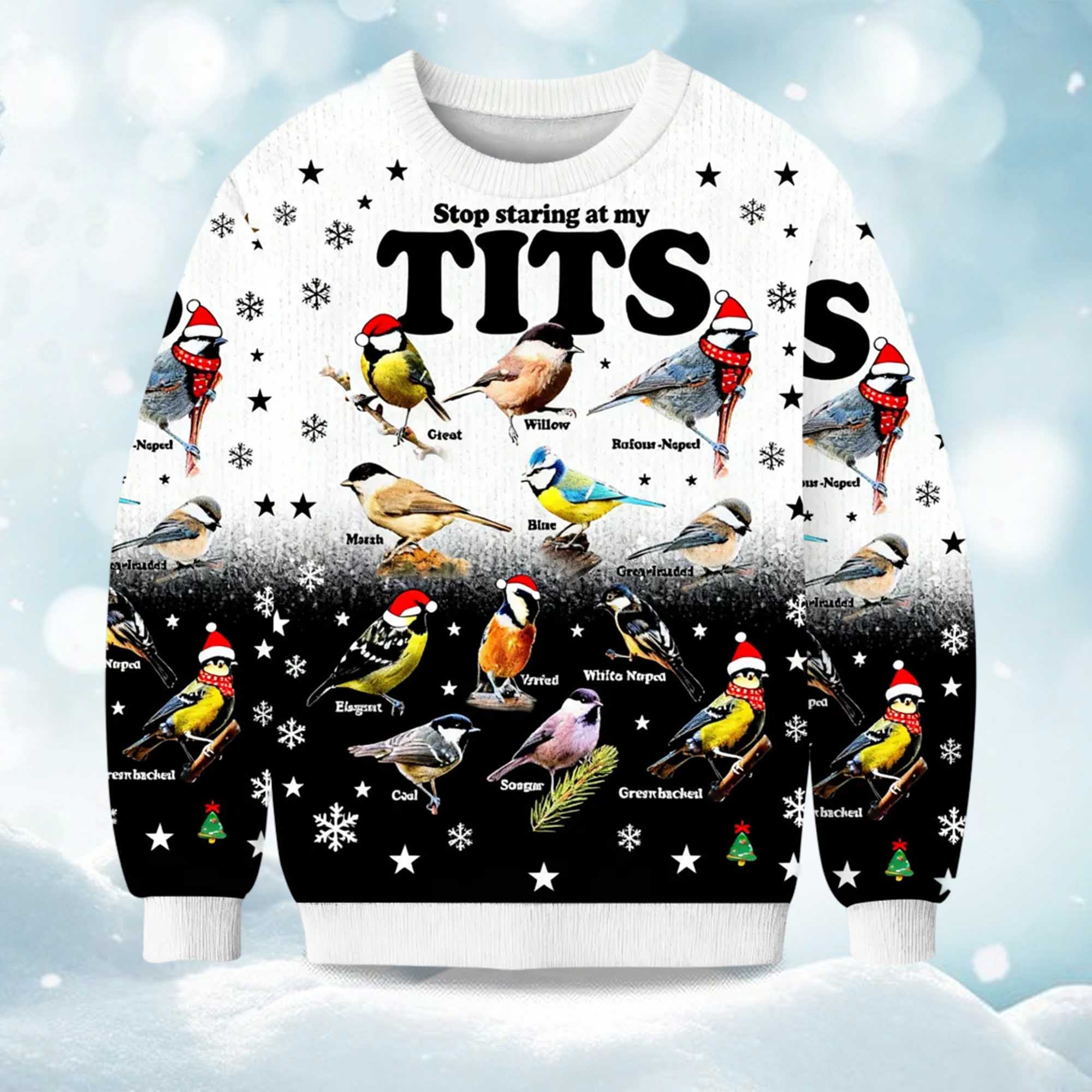 2025 Stop Staring At My Tits Christmas Ugly Sweater 2025 Stop Staring At My Tits Christmas Ugly Sweater