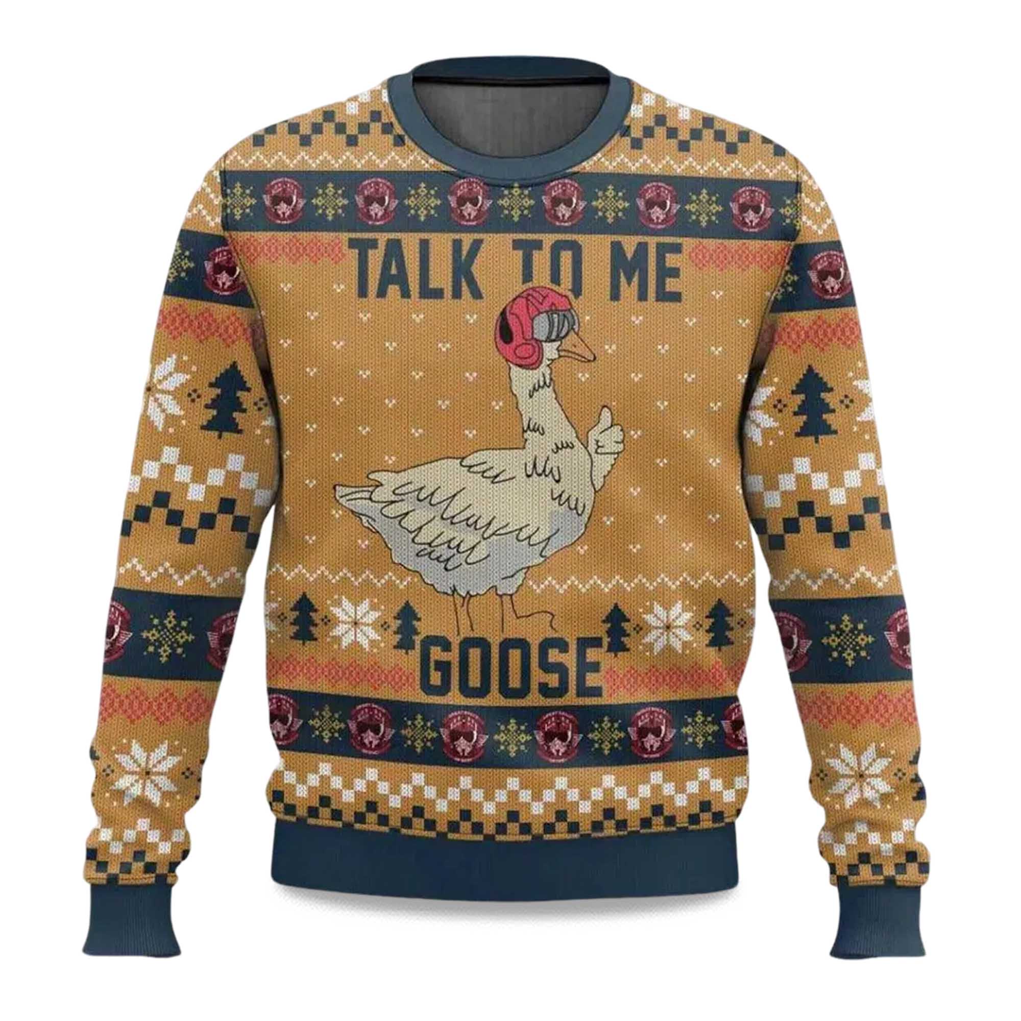 2025 Top gun Talk to me Goose Ugly Christmas Sweater 2025 Top gun Talk to me Goose Ugly Christmas Sweater