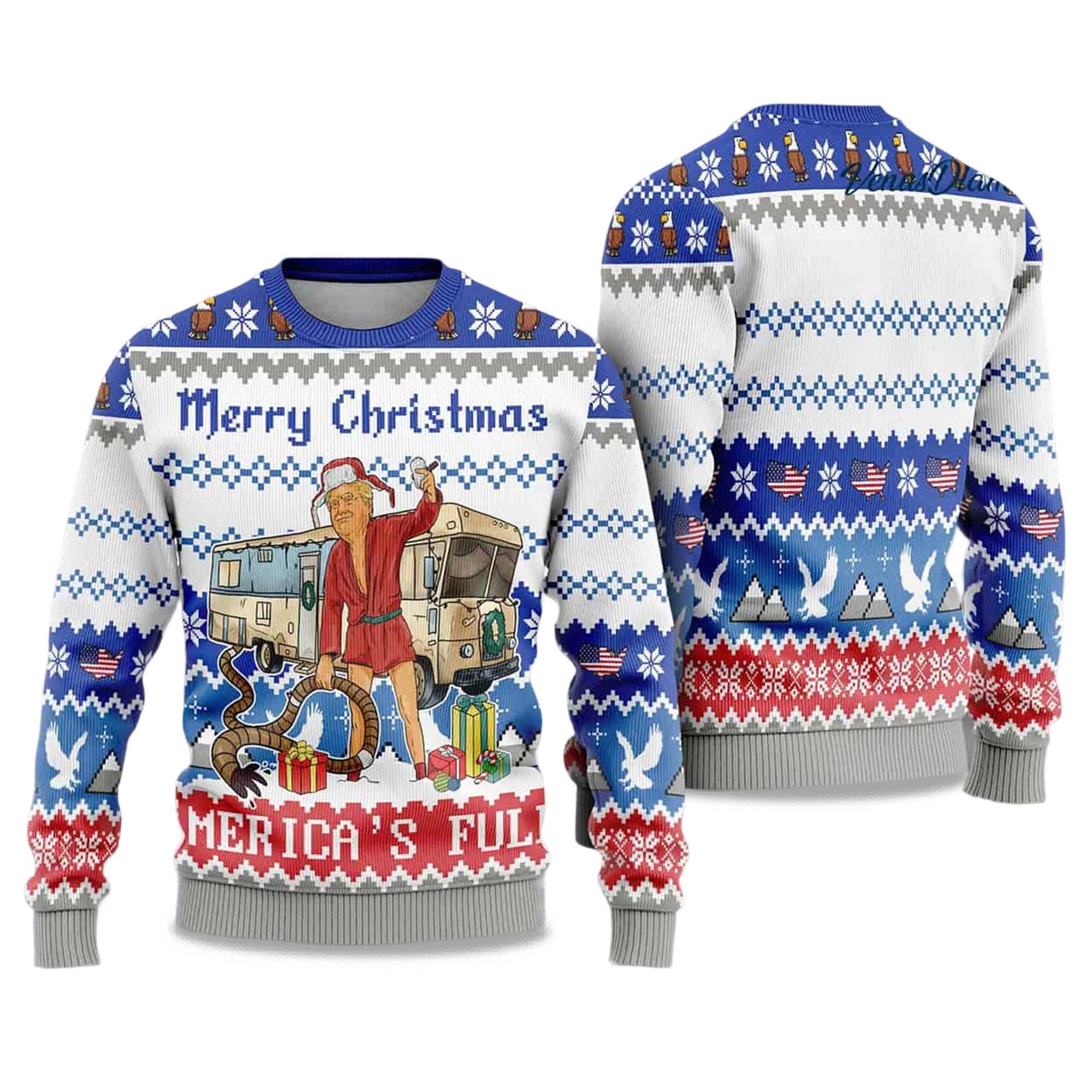 2025 Trump Merry Christmas Americas Full Ugly Christmas Sweater 2025 Trump Merry Christmas Americas Full Ugly Christmas Sweater