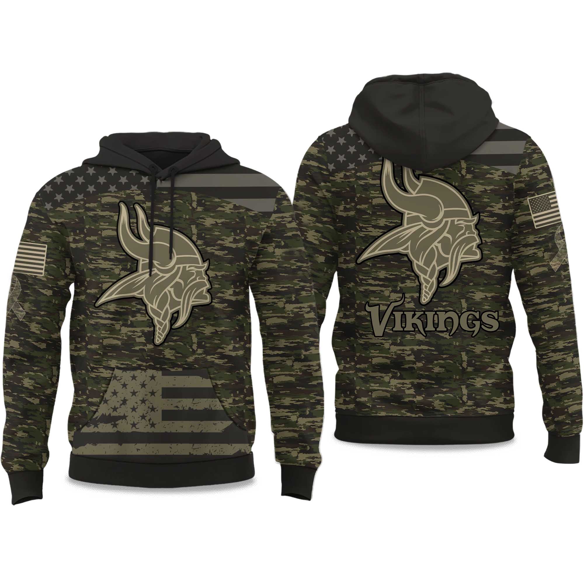 2025 Vikings Salute to Service Camo Hoodie 2025 Vikings Salute to Service Camo Hoodie
