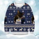 2025 Winston Cat Smoking Christmas Ugly Sweater