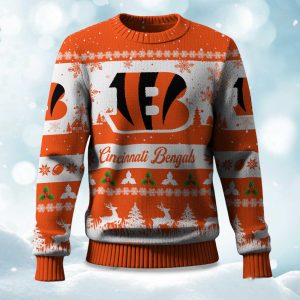 2025 Christmas Bengals Festive Reindeer Tree Ugly Sweater 1