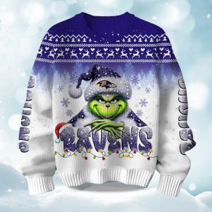 2025 Ravens Grnch Season Christmas Ugly Sweater 1
