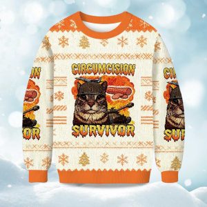 2025 Circumcision Survivor Cat Christmas Ugly Sweater
